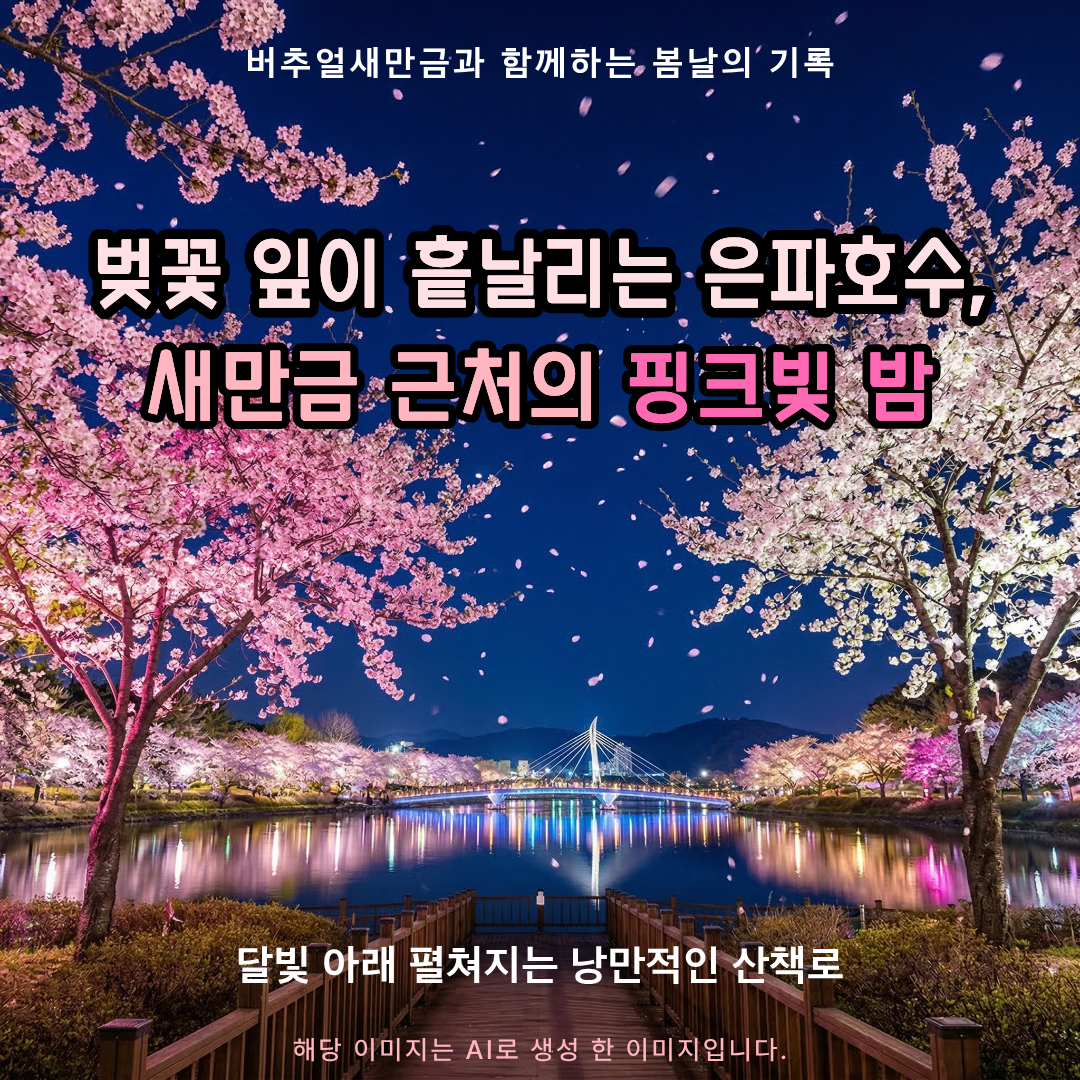  [새만금] 벚꽃 잎이 흩날리는 은파호수, 새만금 근처의 핑크빛 밤 _ 2026.04.10 썸네일 이미지