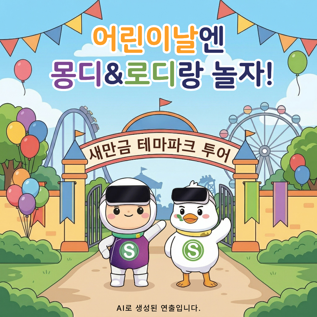  [새만금] 어린이날엔 몽디&로디랑 놀자! 새만금 테마파크 투어 _ 2026.05.01 썸네일 이미지
